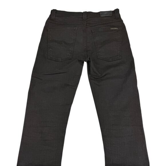 NUDIE JEANS Grim Tim Black Ring Women's Slim Straight Jeans 31 Stretch Denim - Picture 7 of 10